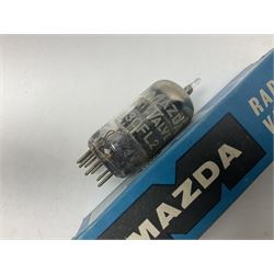 Collection of Mazda thermionic radio valves/vacuum tubes, including EH90, U26, PCF84, U26 approximately 55