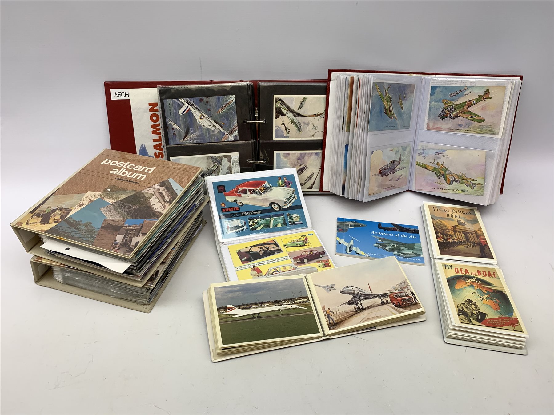Seven modern albums containing over six hundred postcards and ephemera ...