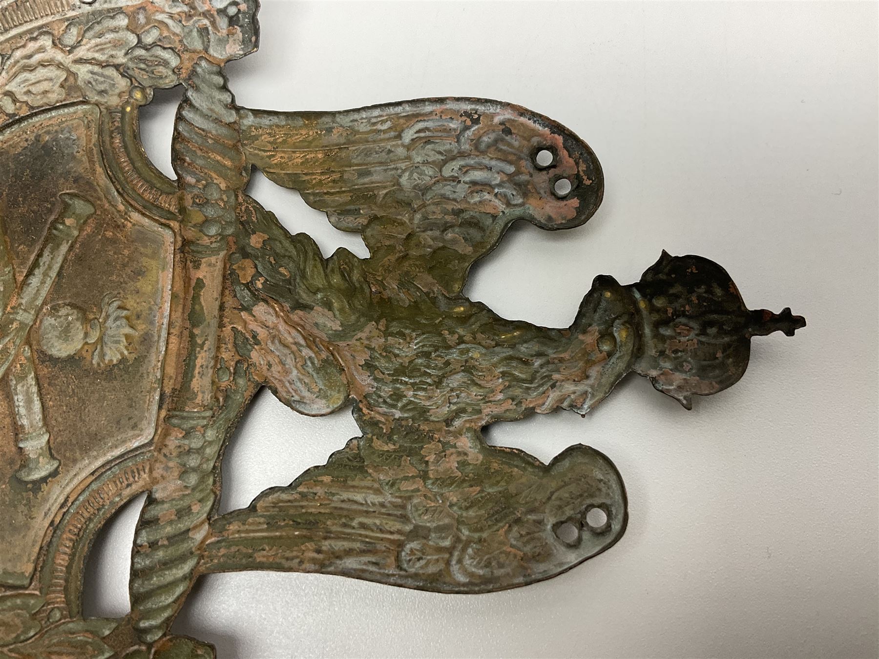 French First Empire Artillery shako plate c1814 H14cm