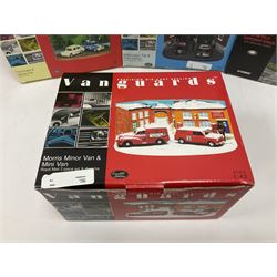 Lledo Vanguards - five 1:43 scale diorama sets comprising CD1002, PD1002, PD2002, RD 3002 and GD1002; with further Corgi 05508 Mini 7 racing club diorama set; all boxed (6)