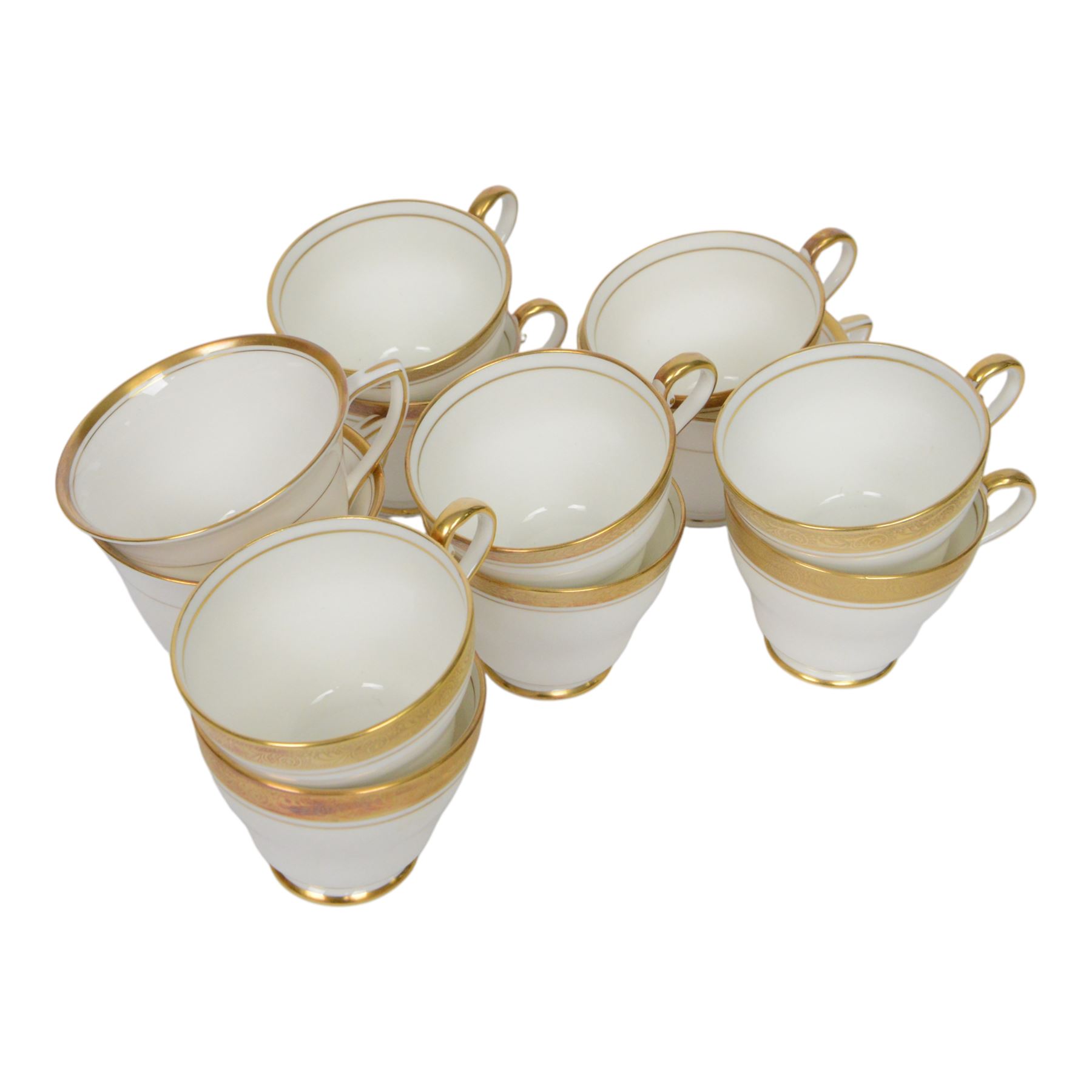 Aynsley Argosy pattern tea service, comprising teapot, milk jug, open sucrier, five side plates, four cups, together with similar tea wares 