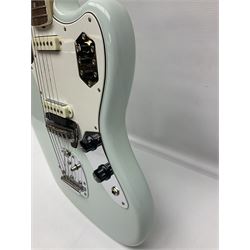 Fender Jaguar electric guitar, American Custom Shop vintage re-issue, probably in seafoam green, with tremolo arm, serial no.V1317106, L101cm; in American G&G Fender fitted hard case with paperwork