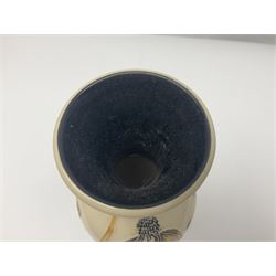 Moorcroft Cornflower pattern vase with fluted rim, by Anji Davenport, with impressed and printed mark beneath 