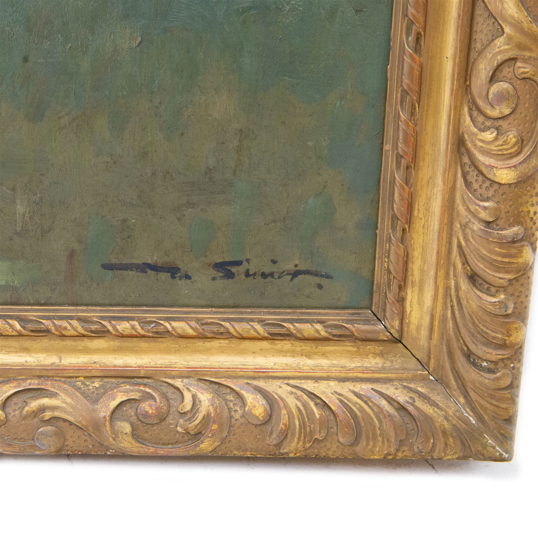 Mark Senior (Staithes Group 1864-1927): The Ives Family, on the Edge of the Tennis Court, oil on canvas signed 126cm x 151cm 
Provenance: direct from the family of the artist, formerly in the collection of Mrs M.V. Hudson, the artist's daughter; exh. 'Mark Senior 1862-1927', Elizabethan Exhibition Gallery, Wakefield, 16th April - 2nd July 1983, no. 8. 
Notes: the Ives family owned a Leeds worsted manufacturing firm. In 1914 Senior exhibited a portrait of Miss Gladys Ives in the National Portrait Society's annual exhibition. 
Notes: sold together with a copy of a photograph of the artist painting the present lot. In the photograph, two of the young girls are wearing hats, which do not appear in the finished work. Reputedly, the girls' mother, who commissioned the painting, did not like that they obscured the girls' faces and had Senior remove them. Tennis was a favoured subject Senior, alongside other British Impressionists such as Sir John Lavery; his 'The Tennis Player', sold Christie's 15th July 2021 Lot 140, set the record auction price for the artist.