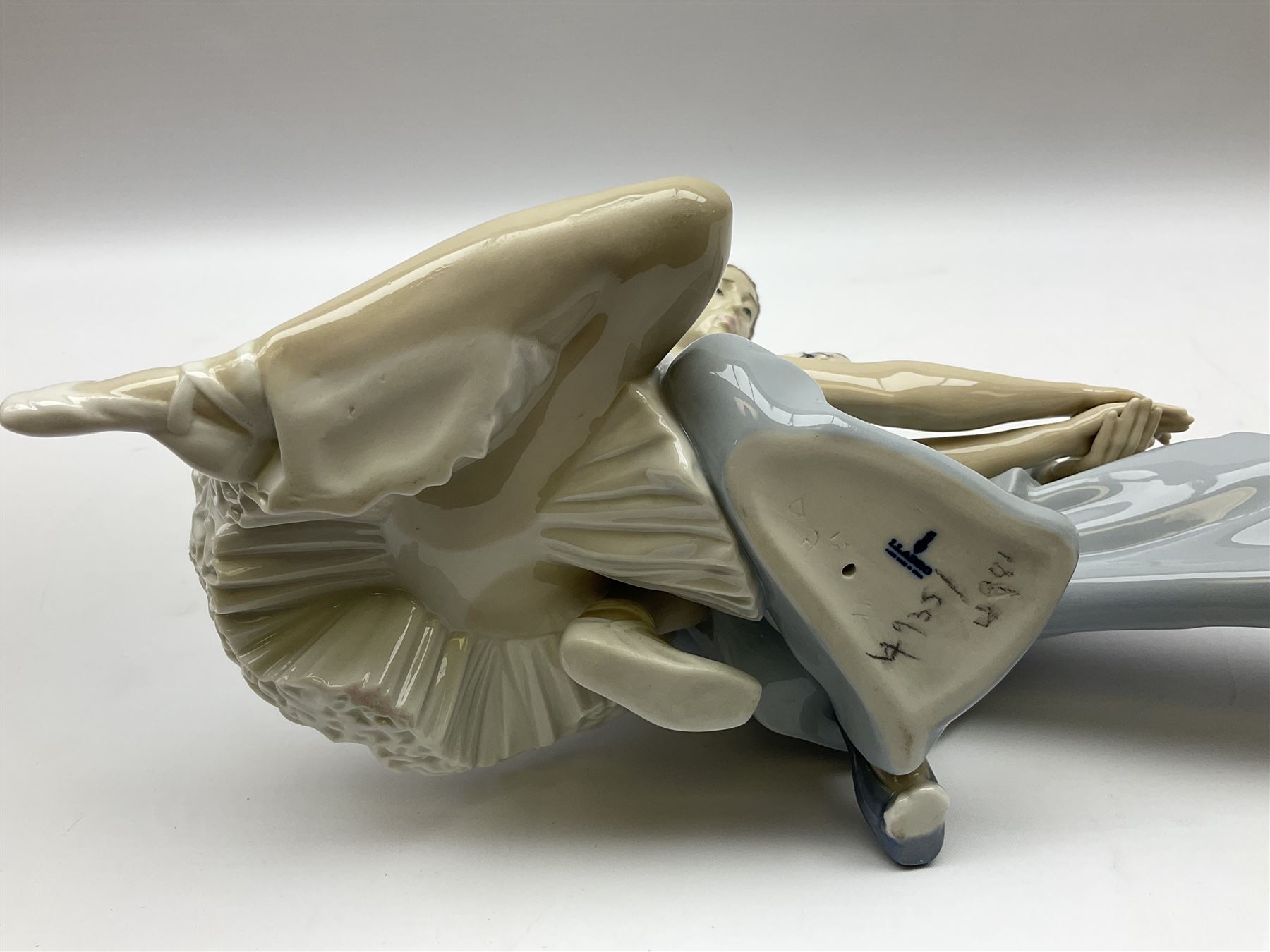 Lladro figure, Closing Scene, modelled as a clown and ballerina, year issued 1974, year retired 1996, no 4935, H24cm 