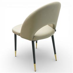 Next Home - Four 'Dwell' grey black comida dining chairs, black tapering metal legs