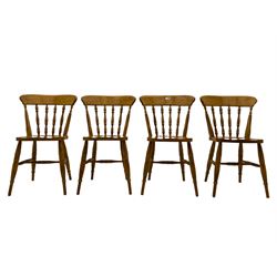 Set of four Farmhouse spindle back chairs