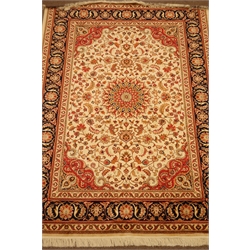  Persian Kashan design beige and red ground rug/wall hanging, 280cm x 200cm  