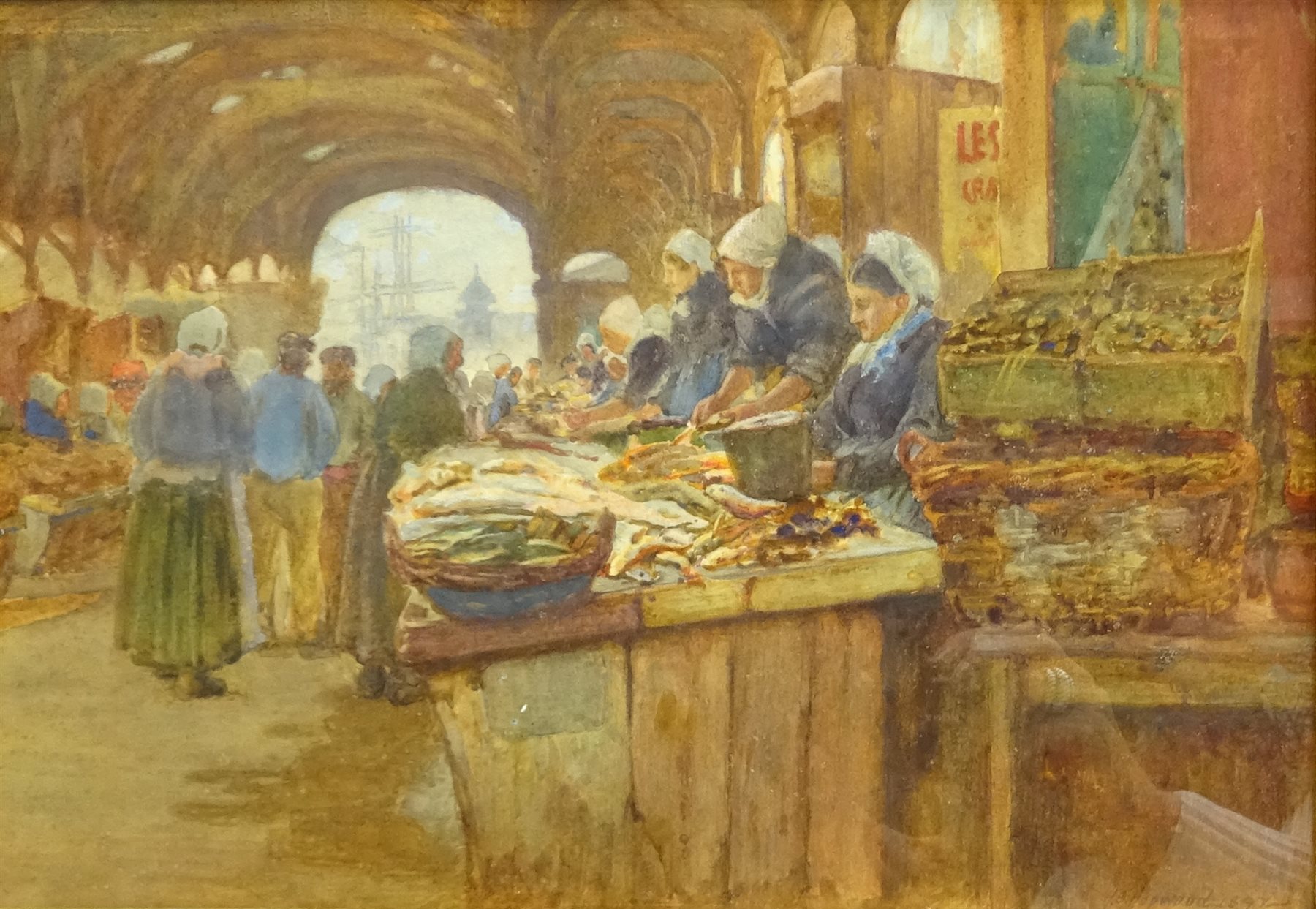 Henry Silkstone Hopwood (Staithes Group 18601914) 'Old Market Dieppe