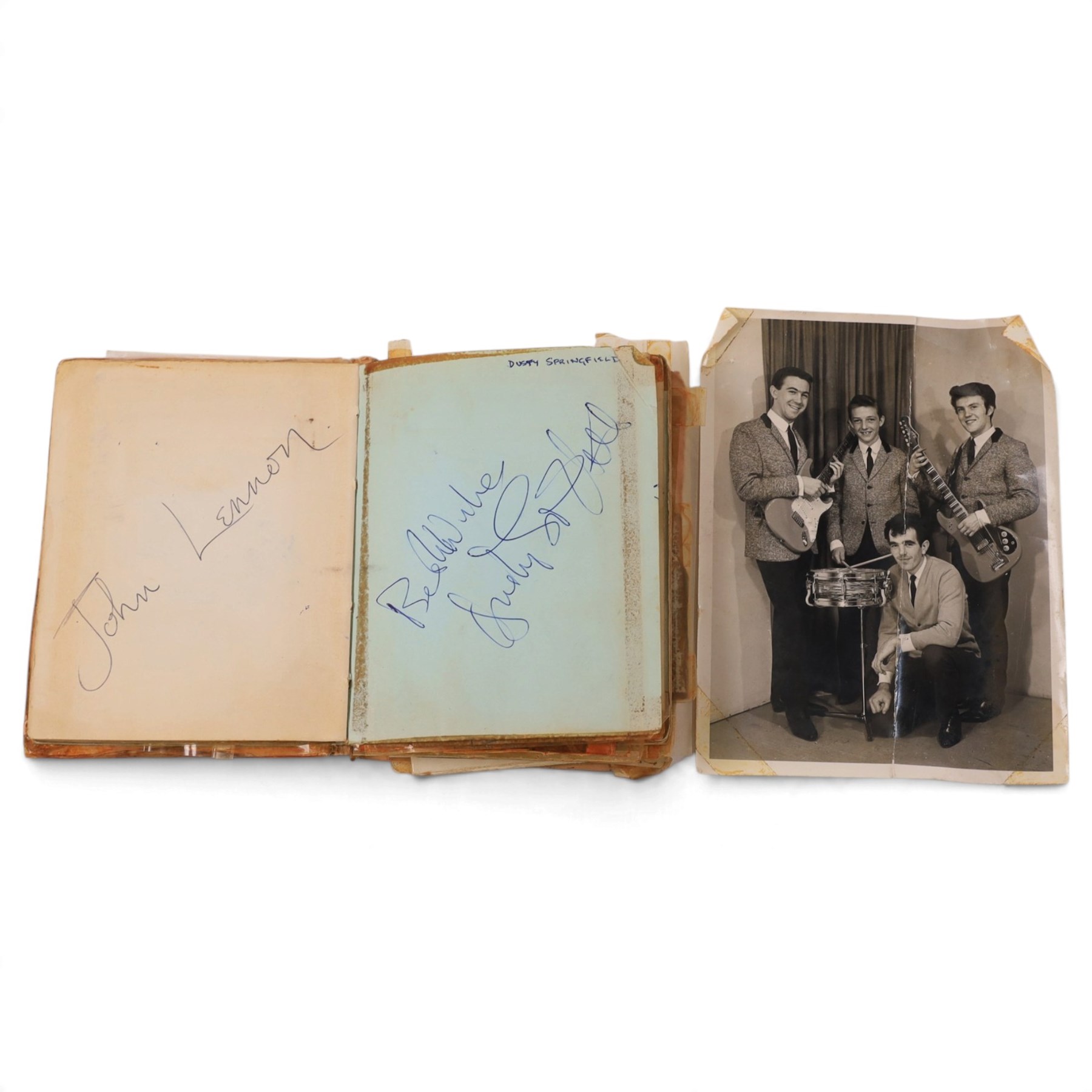 1960s autograph book, with signatures including John Lennon, Keith Richards, Bill Wyman, Dusty Springfield, Cilla Black, Helen Shapiro, etc