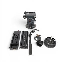 O'Connor 2560 Fluid Head serial no. C1260-2003, with accessories to include pan handle, MOY/Mitchell base plate and tie-down, 150mm bowl adapter and tie-down, quick release base plate and Arri 300mm bottom plate, in custom cut flight case 