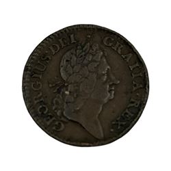 Six 18th century and later Irish coins, including George I 1724 halfpenny, George III 1769 halfpenny, 1805 penny etc