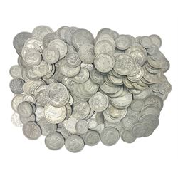 Approximately 1700 grams of Great British pre-1947 silver coins, including half crowns, two shillings / florins, shillings and sixpences