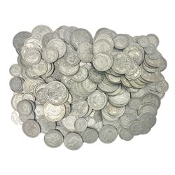 Approximately 1700 grams of Great British pre-1947 silver coins, including half crowns, two shillings / florins, shillings and sixpences