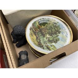 Quantity of boxed Saving the Gorillas in the Mist figures, boxed Royal Doulton glasses, art glass, ceramics etc in four boxes