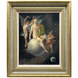 Urbain Bourgeois (French 1842-1911): The Crowning of Venus, oil on canvas signed 41cm x 32cm 
Provenance: private collection, purchased Christie's London 12th September 2013 Lot 156