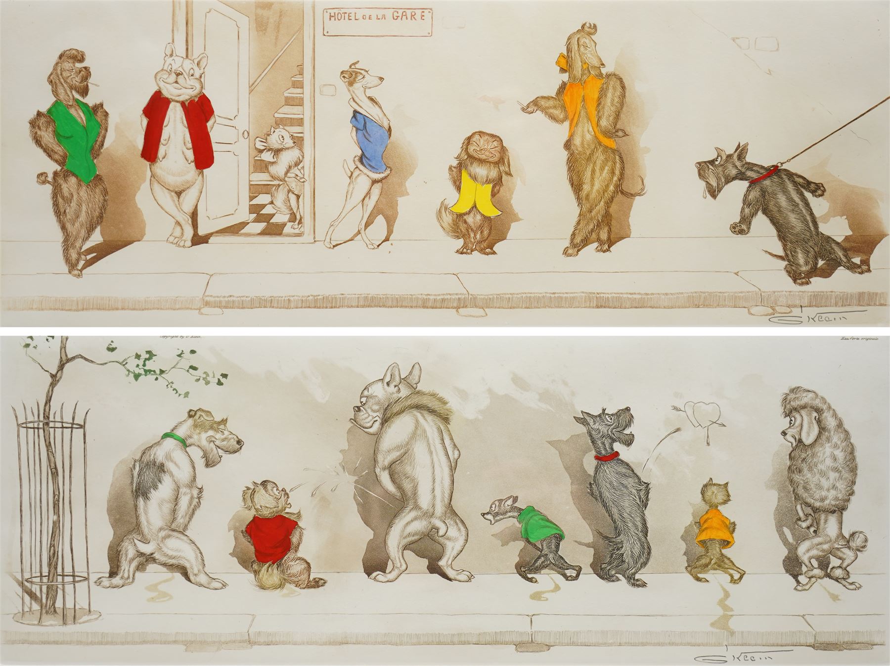 Arthur 'Boris' O'Klein (French 1893-1985): The Dirty Dogs of Paris