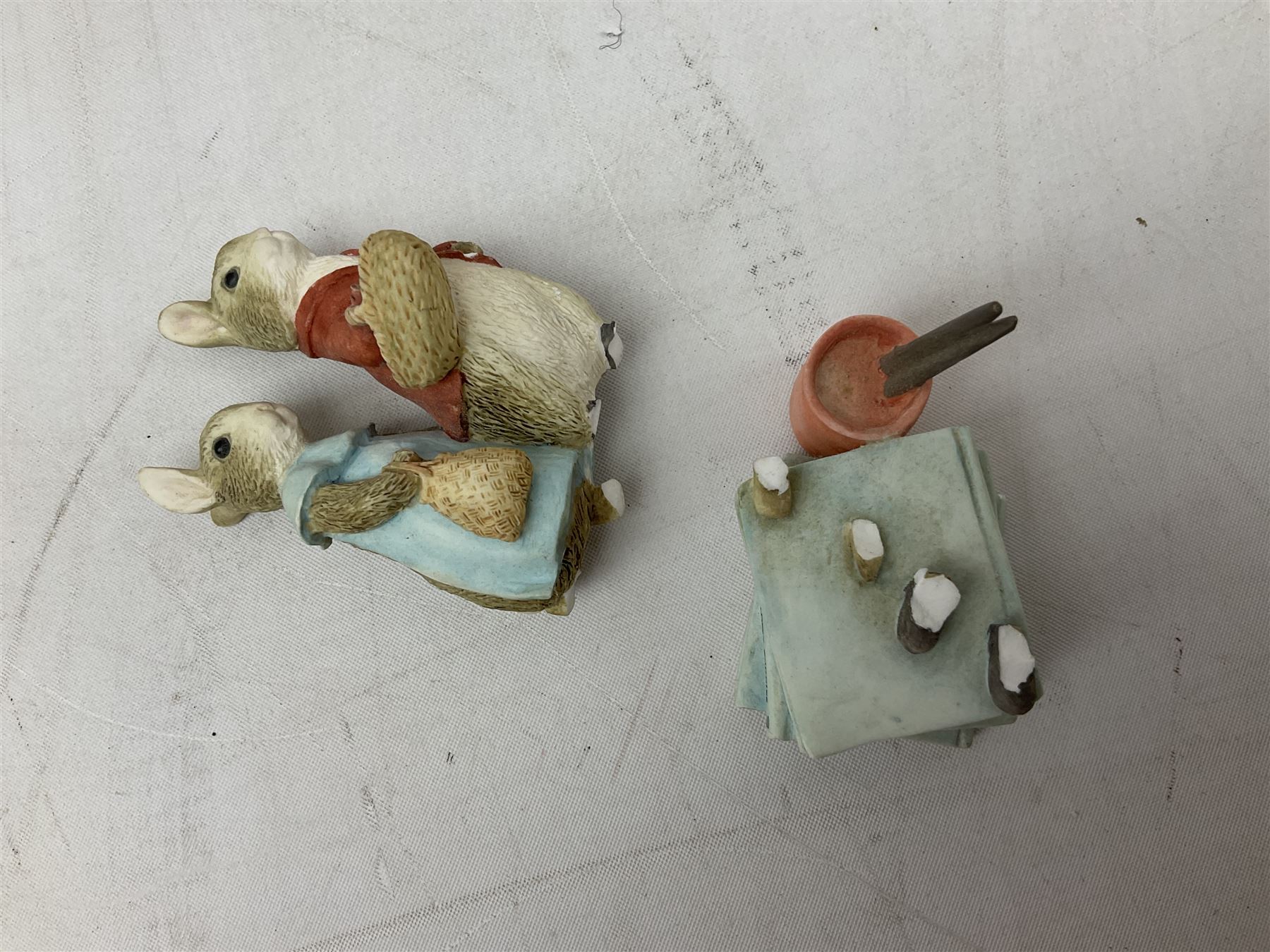 Frederick Warne & Co The World of Beatrix Potter figures to include Peter Rabbit in Mr Mcgregor's Garden, Peters Hiding place, Mrs Tiggy Winks, The Tale of Jonny Town-Mouse, etc, many with original boxes 