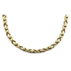  9ct gold heart link necklace, stamped 375  