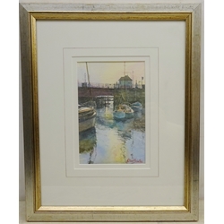 Robert Brindley (British 1949-): The Swing Bridge, Whitby', watercolour signed, titled verso 22cm x 14.5cm   