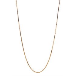 9ct gold box link necklace, hallmarked