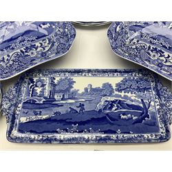 Copeland Spode Italian pattern dinner wares, including two tureens and covers, four serving dishes, six dinner plates, four side plates etc, all with blue printed marks beneath