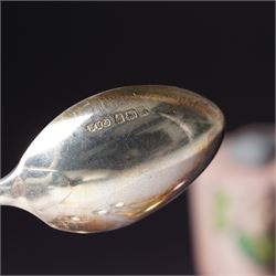 Set of six bead edge silver teaspoons Birmingham 1929-1933,  single teaspoon and a Mordan Everpoint silver pencil