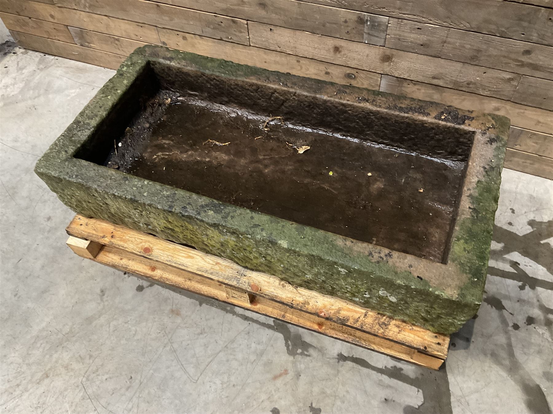 Large 19th century rectangular stone trough 