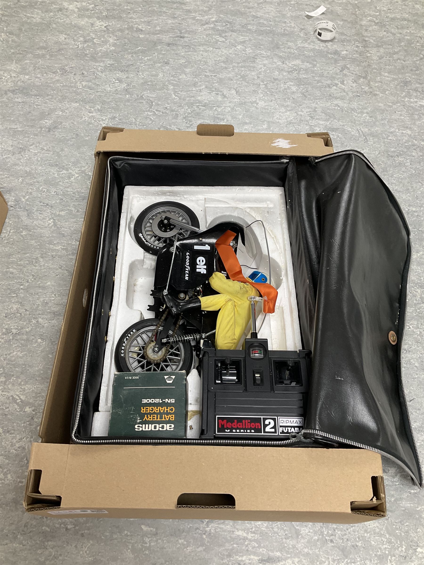 Mamod SP2 Stationary Steam Engine, together with Kyosho Eleck Rider, all unboxed