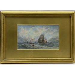 George Weatherill (British 1810-1890): Sailing Vessels off Whitby, watercolour signed 12.5cm x 21.5cm
Provenance: North Yorkshire deceased estate