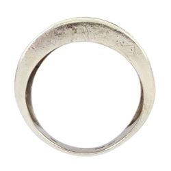 9ct gold five row round brilliant cut diamond half eternity ring, hallmarked, total diamond weight 1.00 carat