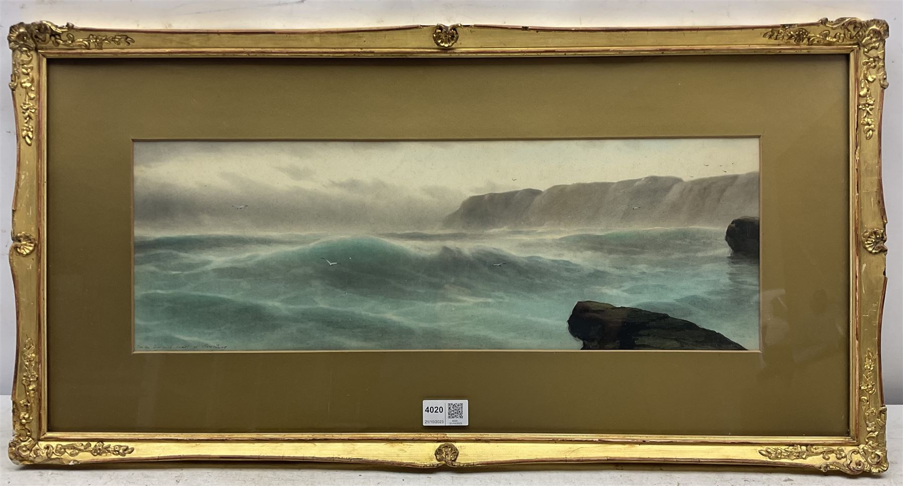 Garman Morris (British fl.1900-1930): ‘On the Cornish Coast at Newquay’, pair watercolours signed and titled 18cm x 53cm (2)