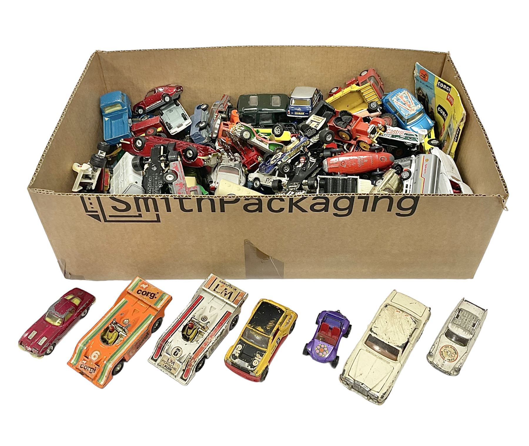Large quantity of unboxed, playworn, incomplete and repainted die-cast models by various makers
