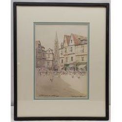 Victor Noble Rainbird (British 1888-1936): 'Impression Abbeyville', watercolour signed titled and dated 1930, 34cm x 24cm