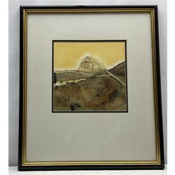 Leo McDowell R.I. (British 1936-2011): 'Byzantine Church - The Cyclades Greece' and 'Byzantine Church Cyprus', pair mixed medias one signed, titled and dated 1985 verso 23cm x 24cm (2)