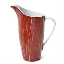 Polish 'Goplana' pattern mid-century coffee set, designed by Wincenty Potacki for Ćmielów, comprising coffee pot, creamer, sugar bowl, and five cups and saucers