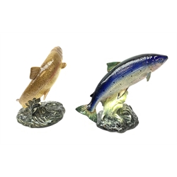 Two Beswick models of fish, Trout 1032 and Atlantic Salmon 1233, each with printed and impressed marks to base, largest H7.5cm. 
