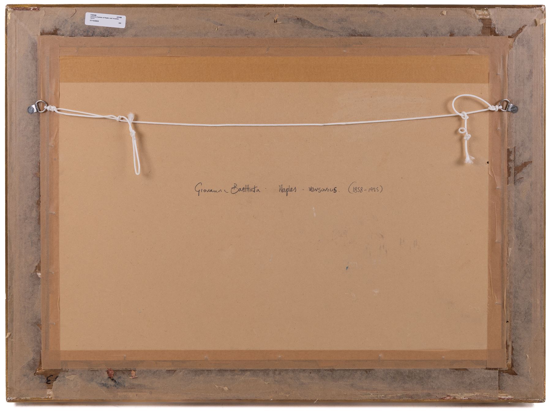 Giovanni Battista (Italian 1858-1925): Naples and Vesuvius, gouache signed 30cm x 51cm