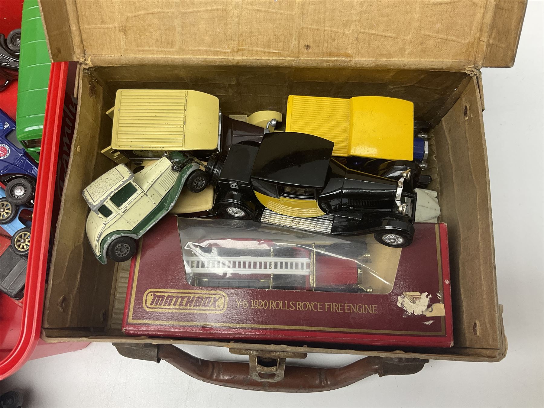 Boxed Bburago Jaguar XK 120 Roaster and Mercedes Benz SSK, together with other die-cast and model cars etc