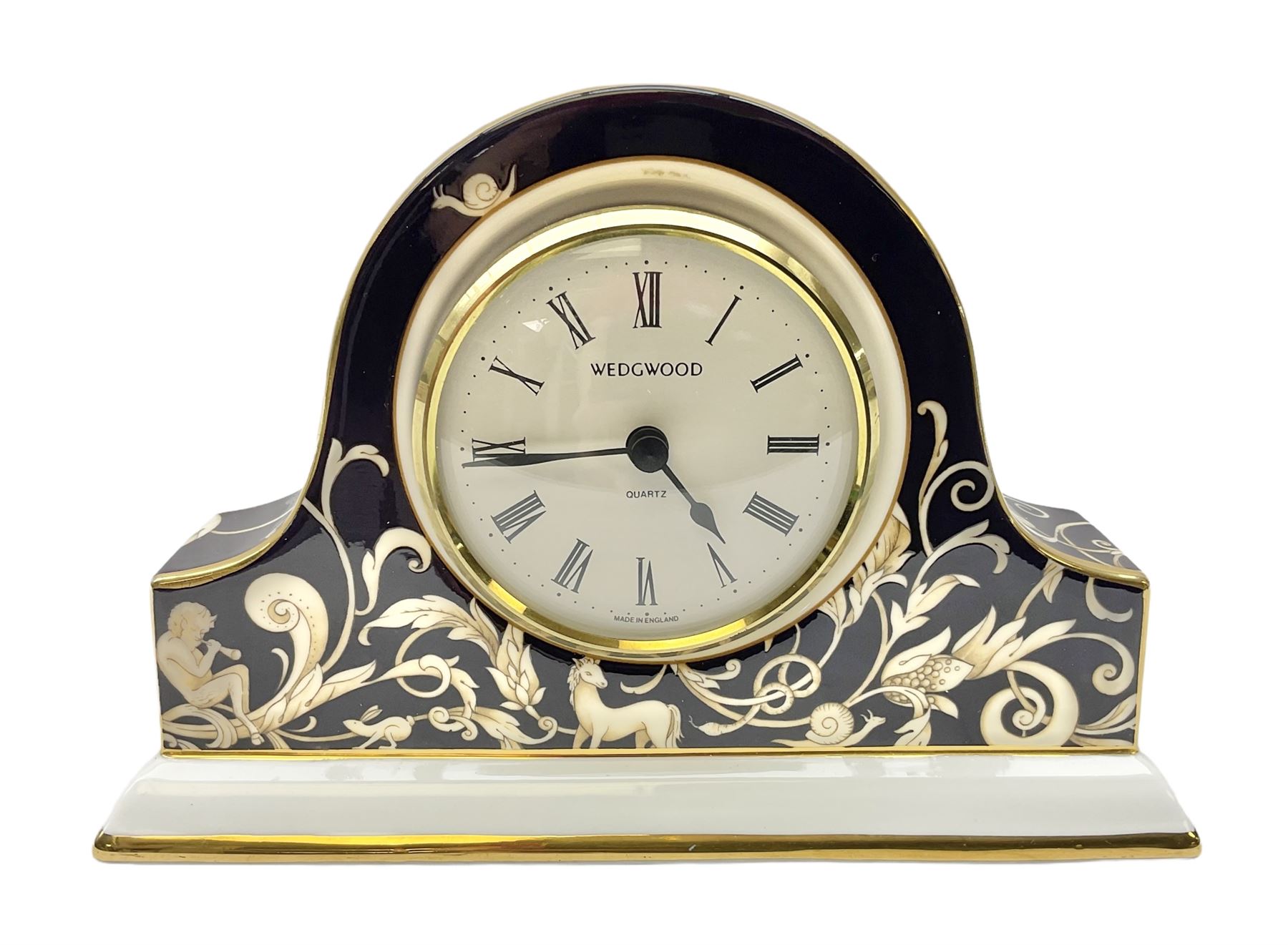 Wedgwood Cornucopia quartz mantel clock, H11cm