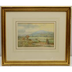 Gordon Beningfield (British 1936-1998): 'Mild the Mist upon the Hill', watercolour signed 15cm x 22cm 
Notes: illustrated in 'Green and Pleasant Land - Poetry of the English Countryside' p.71, sold together with a copy of the book