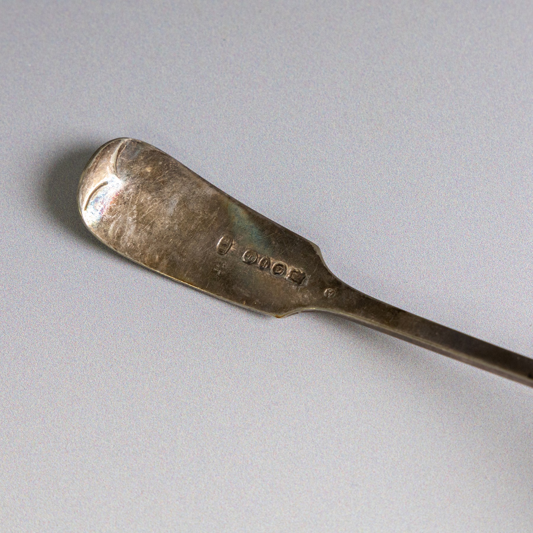 Six 19th century silver sauce ladles, comprising George III pair with engraved monogram to terminal, hallmarked Richard Crossley & George Smith IV, London 1807, pair of Scottish silver Fiddle pattern examples with engraved initials, hallmarked Marshall & Sons, Edinburgh 1836 and two other, both hallmarked