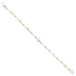 18ct gold diamond bracelet, single round brilliant cut diamond of approx 0.15 carat, bezel...