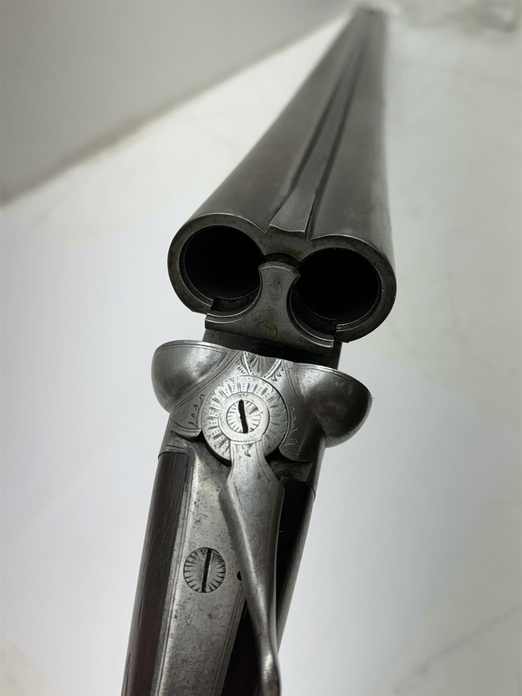 SHOTGUN CERTIFICATE REQUIRED - English 12-bore double trigger side by side double barrel shotgun serial no. 147696 