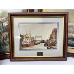 After Jack Rigg (British 1927-) pair harbour scene prints; after John Wilson Carmichael pair coloured prints, together with three other print (7)
