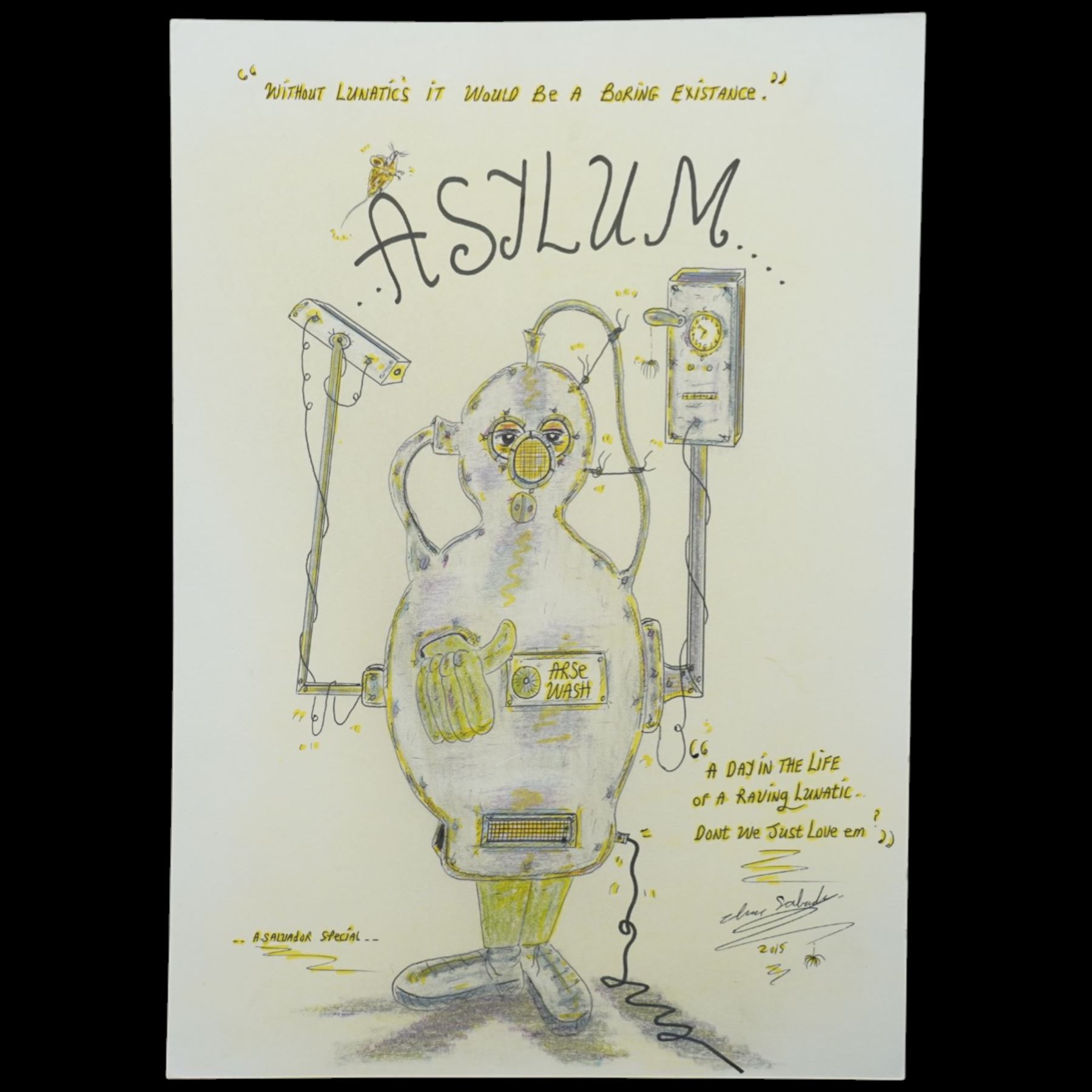 Charles Bronson (Charles Arthur Salvador) (British 1952-): A comprehensive collection of five hundred mixed media works executed between 2000 and 2025. Produced during the artist’s long-term incarceration, the works are primarily in ink, coloured pencil and mixed media on paper. The collection includes multiple formats: A5 (15 works), A4 (308 works), A3 (164 works) and A2 (13 works). Some are signed and dated; a number are executed on the reverse of official prison documents and other repurposed materials, reflecting the limited availability of art materials within the prison environment. This collection represents the largest body of the artist’s work to be offered as a single lot and has not previously been available on the market. (500) (unframed)

Notes: Dated examples span the period from 2000 to 2025, with the greatest concentration produced between 2012 and 2019 and including a group of recent large-scale works from the final years of the period; approximately twenty percent are undated.