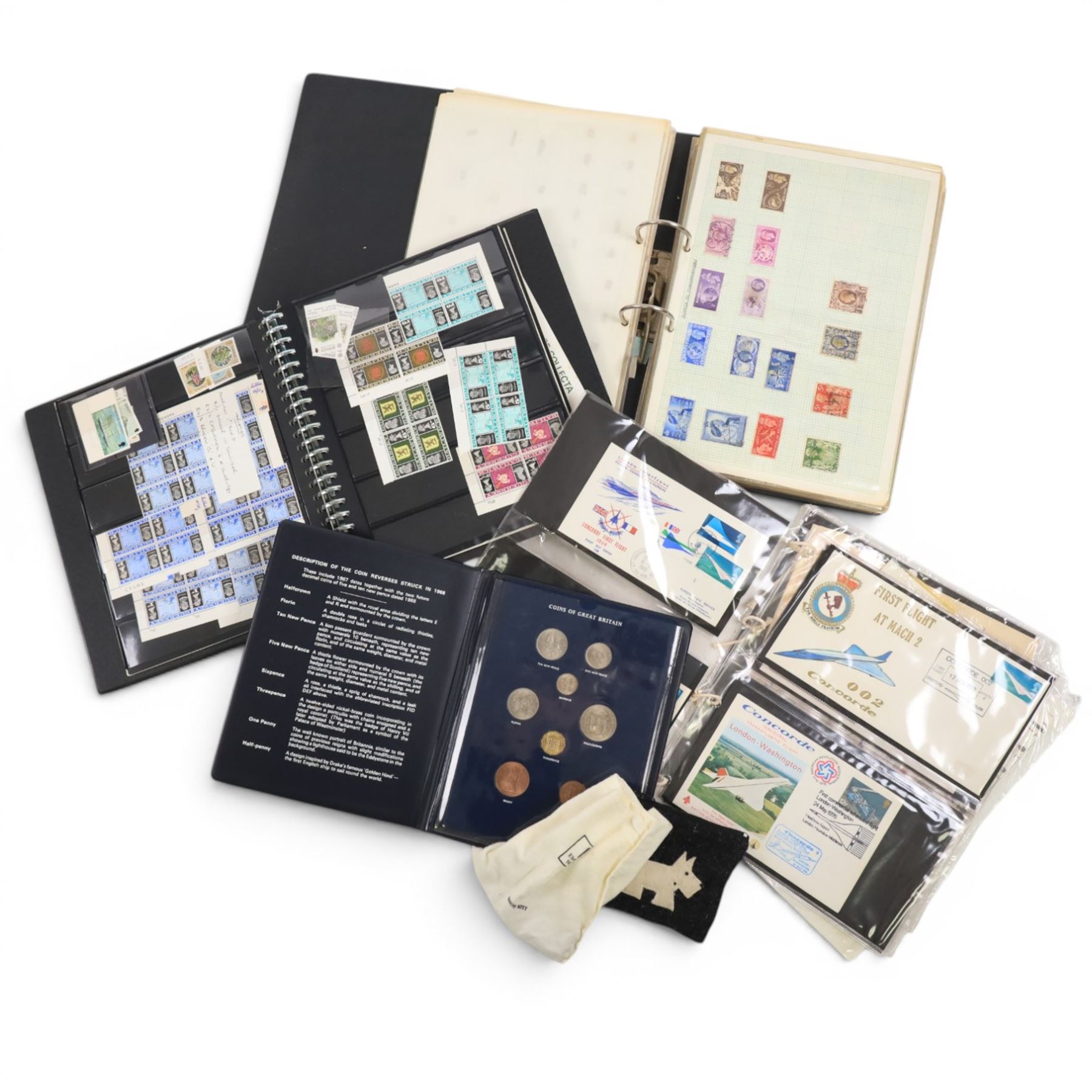 Great British and World stamps, Queen Victoria and later, including some purported EFO examples, first day covers, etc, in two folders and loose