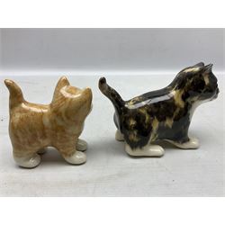 Two Winstanley figures of kittens, comprising tabby cat no 2 and ginger cat no 1, both with inset eyes and painted marks beneath, tallest H11cm
