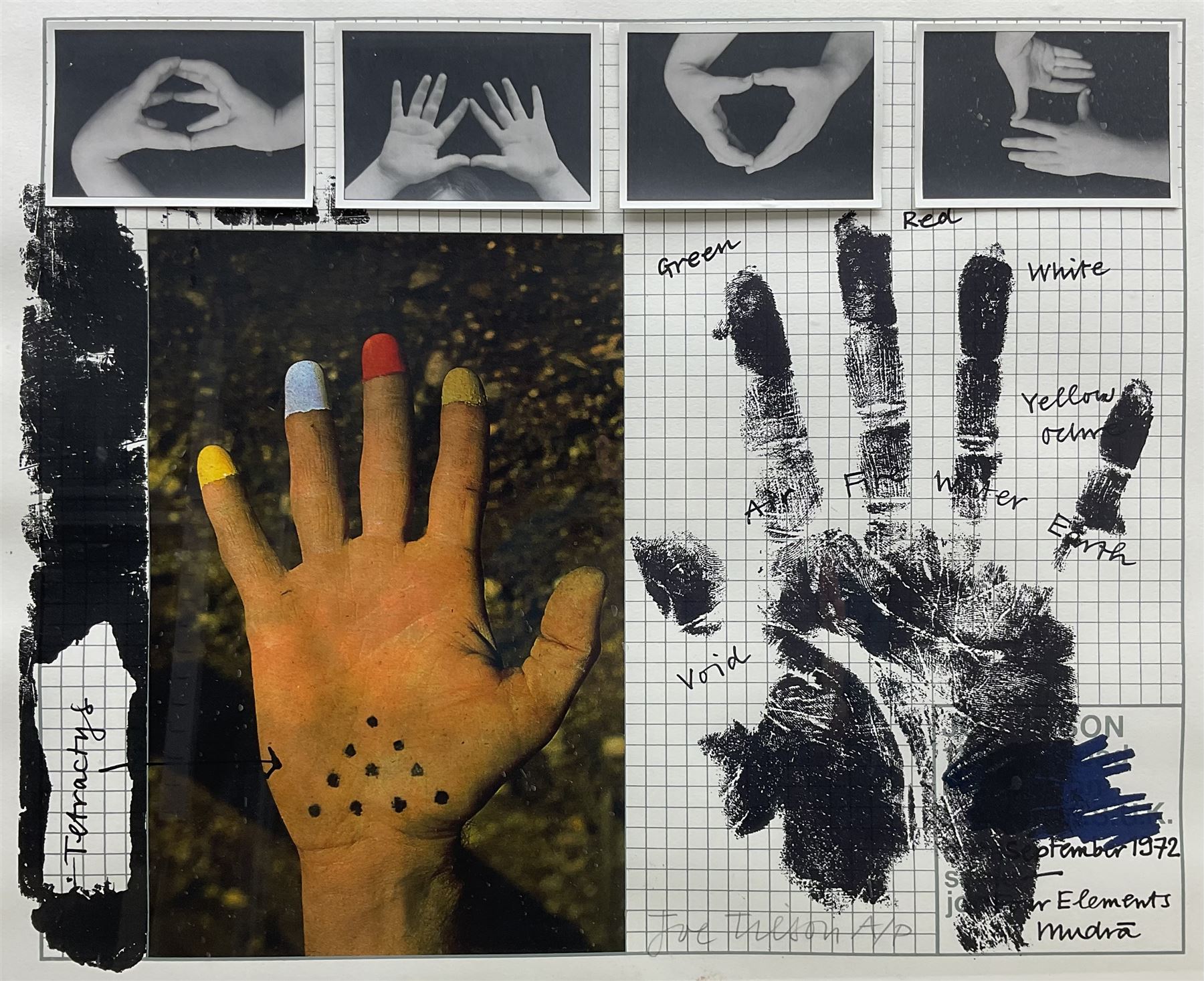 Joe Tilson (British 1928-2023): 'Four Elements - Mudra', artist's proof screenprint and collage signed in pencil 51cm x 60.5cm