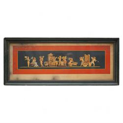 Geramia Discanno (Italian 1839-1907): Pompeii Frescos of Putti and Amorini, set seven 19th century lithographs with hand-colouring pub. 'Pompeii, House of the Vettii, Piccoli Amorini', Italy c.1890 max 18cm x 50cm (7)
Notes: Discanno was an Italian genre and landscape painter, who collaborated with archaeologists, lithographers and art historians to record the wall paintings in the Roman ruins of Pompeii and Herculaneum that were being excavated at the time.